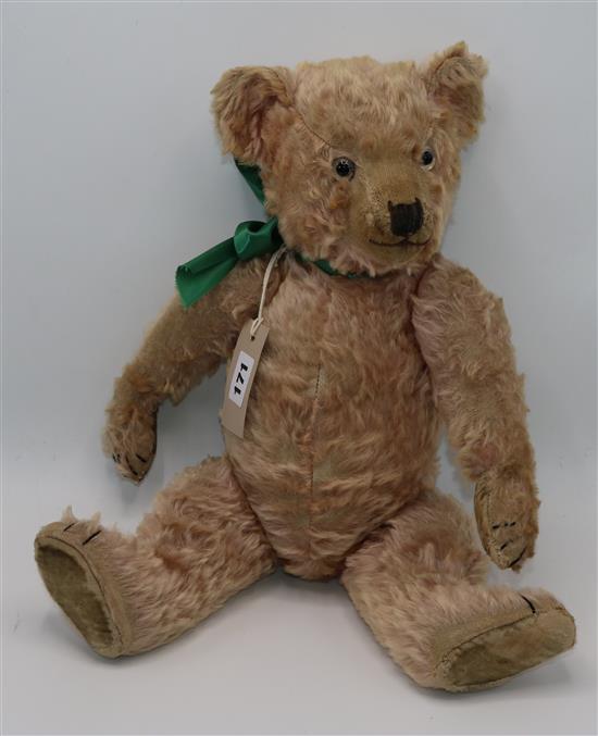 1930s Chiltern Hugmee pink mohair teddy bear